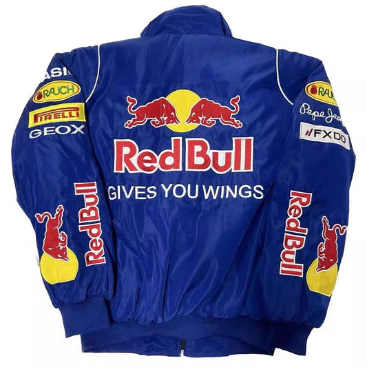 F1 RedBull Embroidered Vintage Racing Jacket Blue